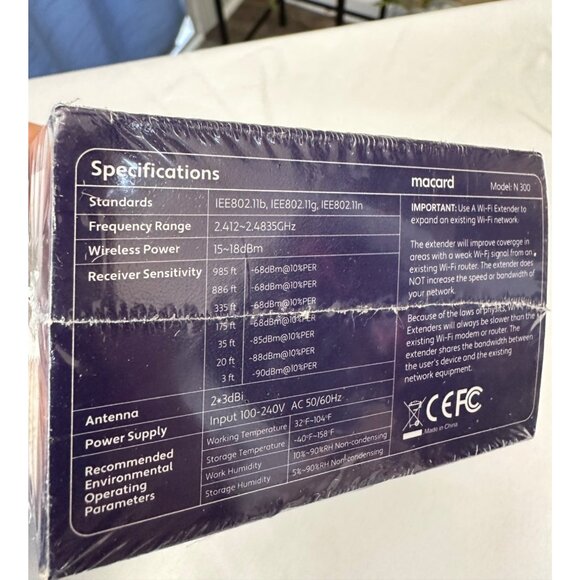 Macard Wi-Fi Range Extender N300 - Picture 3 of 4